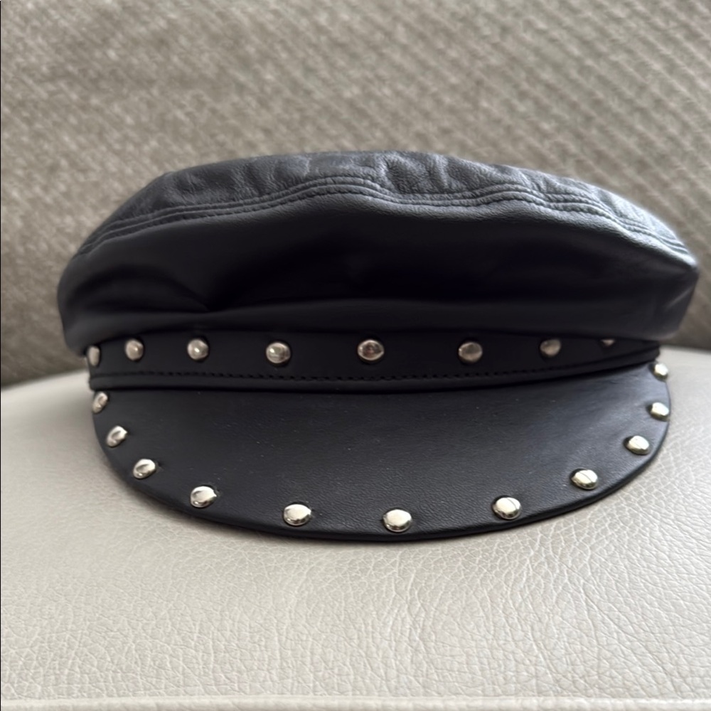 Black and Silver Studded Hat
